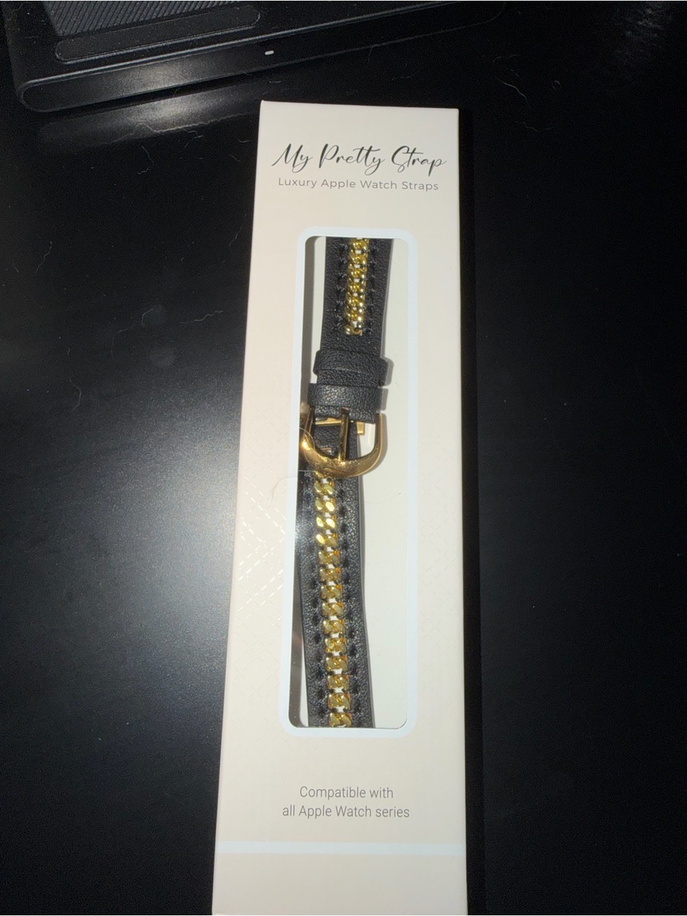 Black and Gold Luxury Apple Watch Strap
